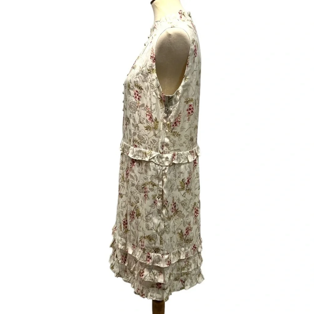 Rebecca Taylor Ivie Silk Floral Tiered Ruffle Shift Dress Women’s 8 NWT - Picture 8 of 16